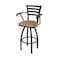 Holland Bar Stool Co Jackie with Arms 36 in. Swivel Bar Stool with Black Wrinkle Finish and Canter Sand Seat 415 - alternate 1